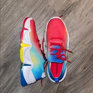 New Shoe Dazzle Wedge Modern Platform Gradient Design Sneakers BNWT